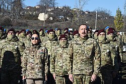 Zəfər gününün Birinci ildönümdə Prezident İ.Əliyev və Birinci Vitse-Prezident M.Əliyeva Şuşa şəhərində.